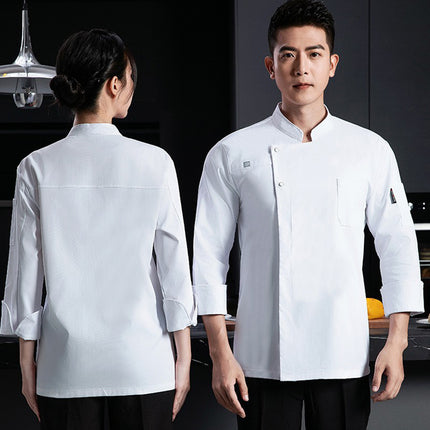 Stretch Quick-drying Summer Breathable Chef Work Clothes Short-sleeved Hotel High-end Men's Western Restaurant Baking Women's Clothes Long-sleeved