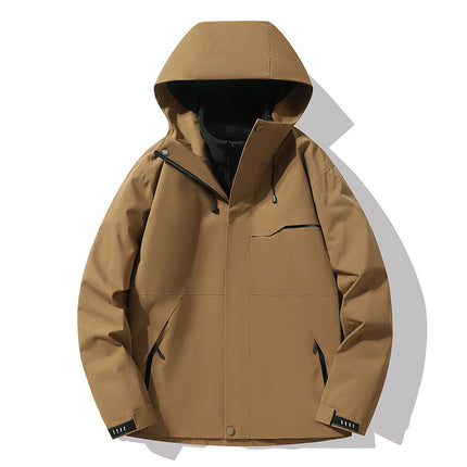 Outdoor Jacket Three-In-One Jacket for Men and Women, Polar Fleece Liner, Removable Two-Piece Set, Printed Logo, Unisex
