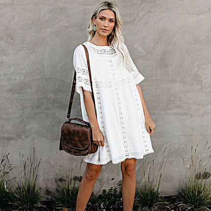 2023 new European and American style rayon multi-lace beach skirt bikini blouse seaside holiday skirt bathing suit sun protection
