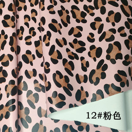 Pu Leopard Print Leather Fabric Anime DIY Imitation Cotton Velvet Base Printed Crafts Home Furniture Artificial Leather Bags