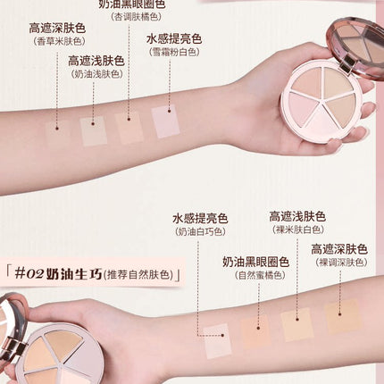 Flower Knows Concealer Palette Sweetie Bear Collection Velvet Flawless Four-Color Concealer High Coverage Moisturizing Makeup