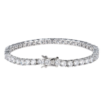 5mm Cross-Border Simple and High-End Tennis Bracelet Full of Diamonds, Zirconia Titanium Steel Bracelet, Men's and Women's Jewelry Bracelet