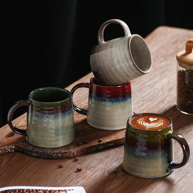Creative retro Mug Coffee Cup ceramic cup household simple breakfast cup milk Oatmeal cup water cup tea cup