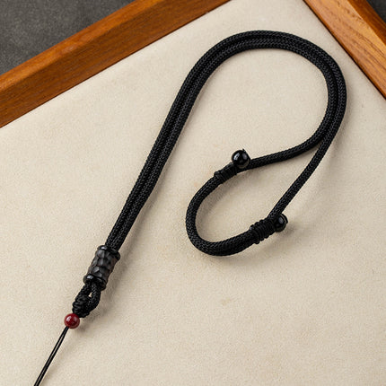 Ebony hand-woven necklace rope men's and women's halter necklace long versatile simple necklace retro jewelry rope