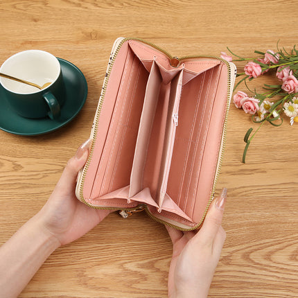 Cross-border New Women's Wallet Long Single-layer Zipper Coin Purse European and American Fashion Clutch Multi-function Mobile Phone Bag