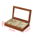 Beige solid wood jewelry box-six compartments