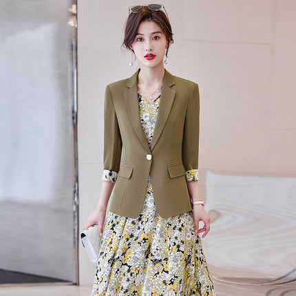 Fried Street Fashion White Suit suit Women's 2023 Spring New Age-reducing Light Mature Small dress Two-piece Set