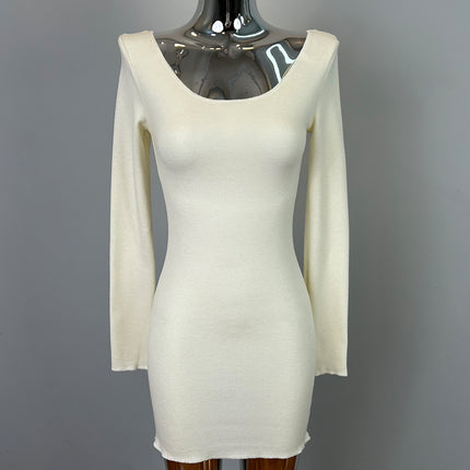 South Korea Dongdaemun New Product One Second Eyes Sexy Lazy Shoulder Shoulder Body Hip Knitted dress