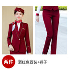 Wine red suit + pants / S