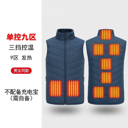 Heating vest intelligent temperature control charging cold-proof heating vest men's and women's winter warm riding electric vest