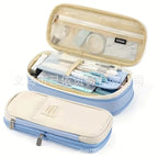 Canvas retractable pencil case [light blue]
