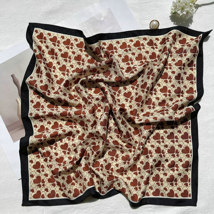 53 Spring and Autumn Korean-style Lightweight Green Checkerboard Double-layer Flat Horned Scarf Scarf Women's Hair Tie Bag