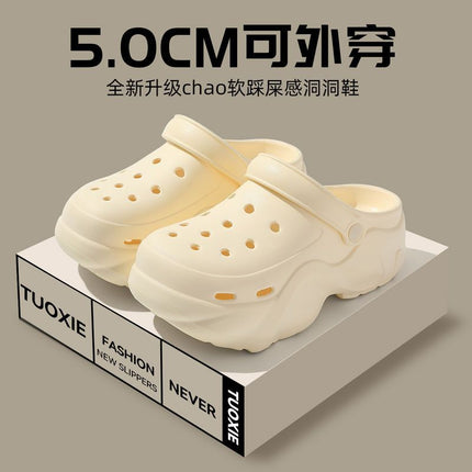 Heightening Thick-Soled Clogs for Women in Summer, Breathable and Slippery, Non-Slip Eva Beach Toe-Toe Slippers for Women Wholesale