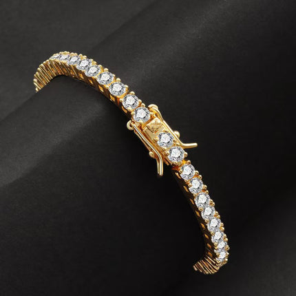 5mm Cross-Border Simple and High-End Tennis Bracelet Full of Diamonds, Zirconia Titanium Steel Bracelet, Men's and Women's Jewelry Bracelet