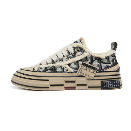 Wu Jianhao's Same Style Thick-Soled Beggar Shoes, High Version Men's Shoes 2023 New Retro Men's and Women's Canvas Shoes Putian