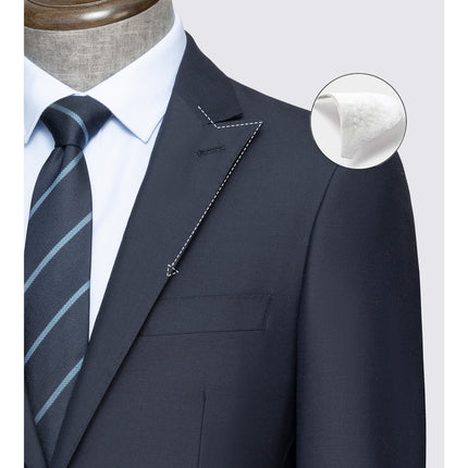 Wool Suit Jacket Men's Business Casual Suit High-End Wedding Dress Groom Suit Anti-Wrinkle Tribute Silk Brocade