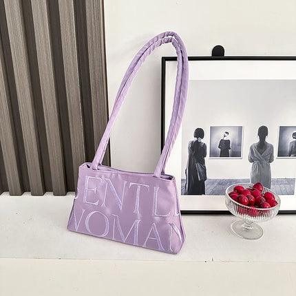 Thai Trendy Cross-Border Niche Design Satin Letter Embroidery Magnetic Buckle Handbag Versatile Crossbody Bag