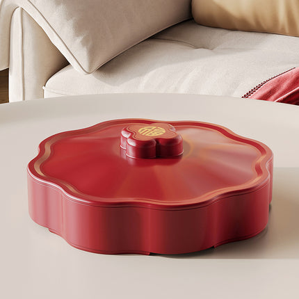 Living Room Sub-format Dried Fruit Plate Household Nut Candy Box with Lid Wedding Festive Dried Fruit Snack Storage Box for Hair