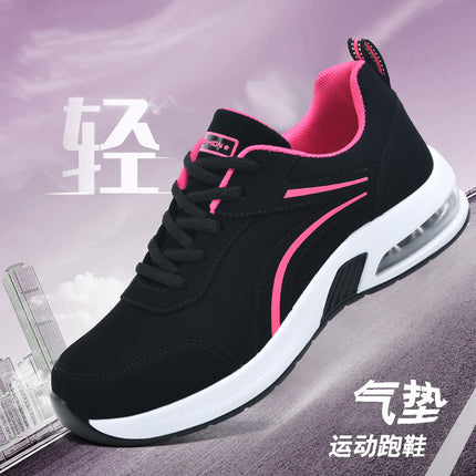 2025 Air Cushion Women's Shoes Mom's Shoes Lightweight Breathable Mesh Sports Shoes Autumn Leather Waterproof Casual Shoes Large Size