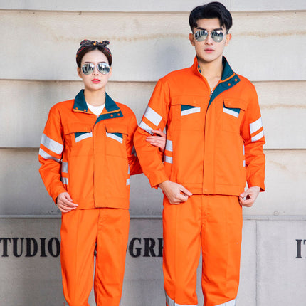 Long-sleeved overalls Reflective clothing Road maintenance and rescue engineering Labor protection clothing suit male sanitation road administration work clothing customization