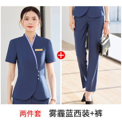 Professional Suit suit Women's Summer Temperament Jewelry Store Tooling Beauty Teachers College Front Desk Work Clothes High-end Health Care Hall