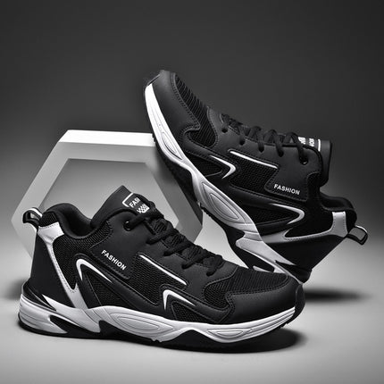 Breathable Mesh Sneakers Trendy Men's Shoes Size 47-48 Dad Shoes White Versatile Men's Sneakers