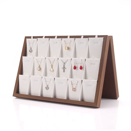 Black walnut wood grain jewelry plate ring necklace bracelet jewelry display plate ring watch bracelet window box