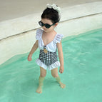Black and white [bow tie style] with swimming cap / 80cm