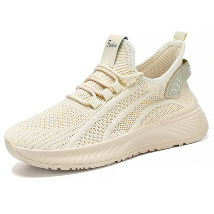 Women's Fly-Knit Spring Sneakers, Shallow Lightweight Running Shoes, Breathable and Comfortable Mesh Shoes, Versatile Outdoor Shoes