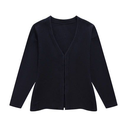 Cross-Border European and American Clothing Aliexpress Ins Popular Women's Clothing Simple Loose Knitted Jacket Mini Skirt Suit