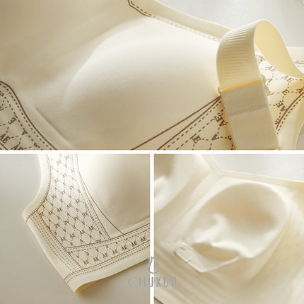 Anti-gravity Litching Underwear Women's Large Chest Small Slim-looking Summer Thin Traceless Breast-collecting Anti-sagging Comfortable Bra