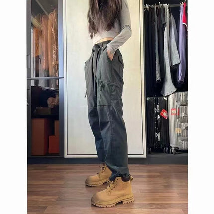 Women's Outdoor Quick-Dry Pants Windproof Waterproof Sports Hiking Pants Fleece-Lined Thickened American-Style Cargo Pants Functional Windbreaker Pants