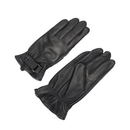 Genuine Leather Gloves for Men, Autumn and Winter, Fleece-Lined, Thickened, Warm, Cold-Proof, for Driving and Cycling, Men's First-Layer Sheepskin Gloves to Protect from the Cold