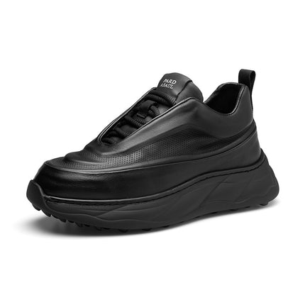 Factory Direct Supply Cowhide Shoes Men's Shoes Niche Design Bread Shoes Trend Thick Bottom Ultra Light Casual Leather Shoes fleece-lined Trendy