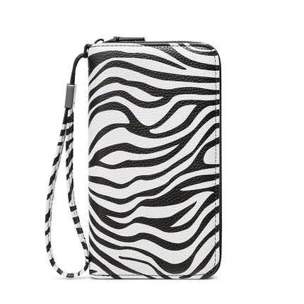 Foreign Trade Cross-Border New Women's Wallet Rfid Multi-Functional Large-Capacity Accordion Card Holder Printed Cow Pattern Clutch Bag