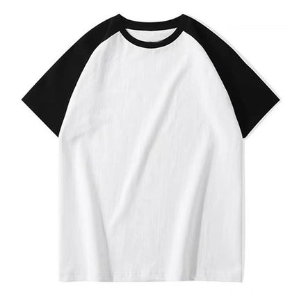 Cross-Border Supply Manufacturer Direct Sales T-Shirt Custom Round Neck Loose Raglan Short-Sleeved T-Shirt Light Board Blank Board Summer Girls