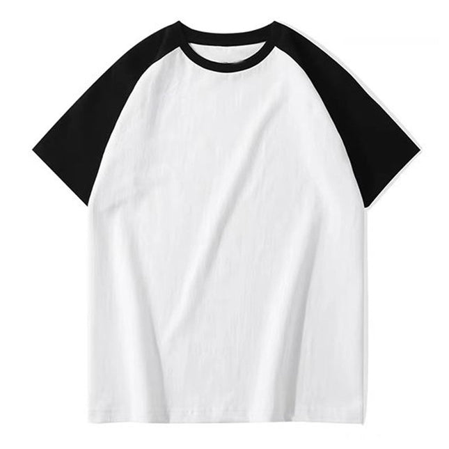 Cross-Border Supply Manufacturer Direct Sales T-Shirt Custom Round Neck Loose Raglan Short-Sleeved T-Shirt Light Board Blank Board Summer Girls