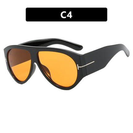 Pilot T-Shaped Large Frame Toad Sunglasses for Women 2024 New European and American Sunglasses Personalized Fashion Sunglasses