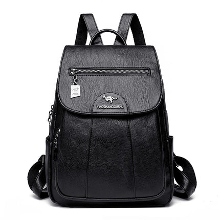 New Women's Backpack Large Capacity Soft Leather Travel Bag Fashion Student Anti-theft Imitation Sheepskin Backpack