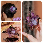 Purple [copper wire flower catch clip 13cm]]
