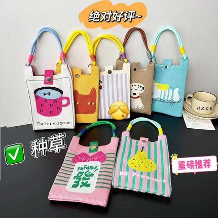 Cross-Border Mobile Phone Bag Woven Mobile Phone Bag Ins Style Woven Mobile Phone Bag Woven Tote Bag Douyin Hot Style