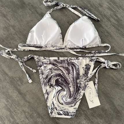 Factory Spot Wholesale Bikini European and American Sexy Separates New Swimsuit Women's Lace-Up Three-Piece Swimsuit