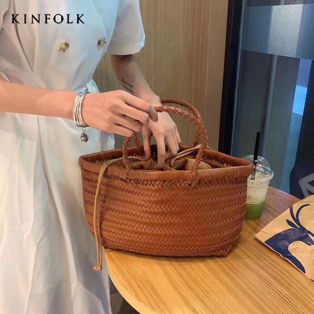 Woven PU Tote Bag / Sac Tote Tressé PU