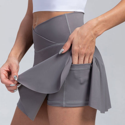Cross-border Nylon Sports Skirt Yoga Shorts Skirt Tennis Skirt Fitness Clothes Running Outdoor High Waist Yoga Clothes Women