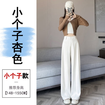 2026 Autumn/Winter High-End Draped Suit Wide-Leg Pants for Women, High-Waisted Slimming Narrow Casual Straight-Leg Pants