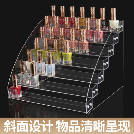 Nail Polish Display Stand Transparent Ladder Rack Nail Art Shop Display Nail Polish Layered Storage Rack Storage Rack Multi-Layer Storage Rack