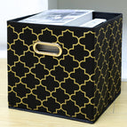 Gold-plated black background lantern without cover (gold metal buckle) / Large size (28*28*28cm)