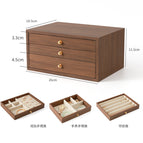 [walnut grain] 3-layer jewelry box (extra large) / 24*14*10cm
