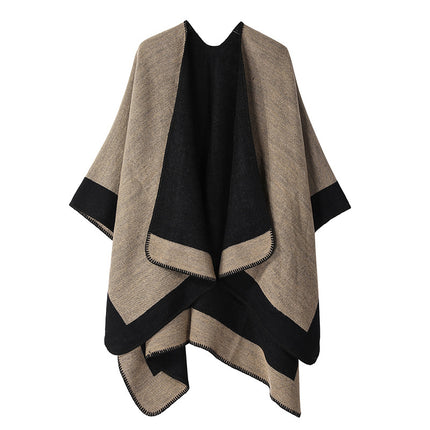 European and American plain striped warm Joker shawl outer autumn and winter office blanket imitation cashmere scarf in stock wholesale