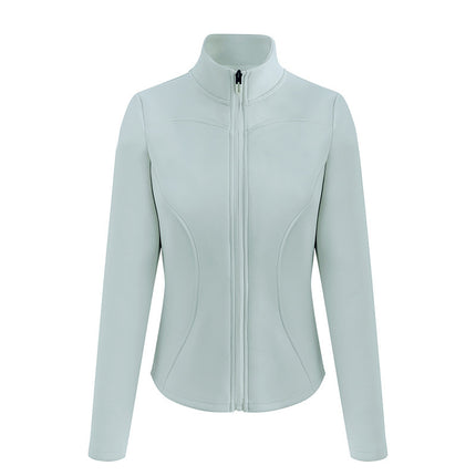 Lulu Coat Hot Warm Velvet Air Layer Coat Easy Lightweight Half-High Collar Simple Slim-Fit Zipper Cardigan for Hair
